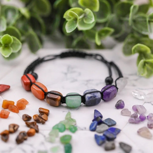 Handmade bracelet made from natural magic stones for prosperity